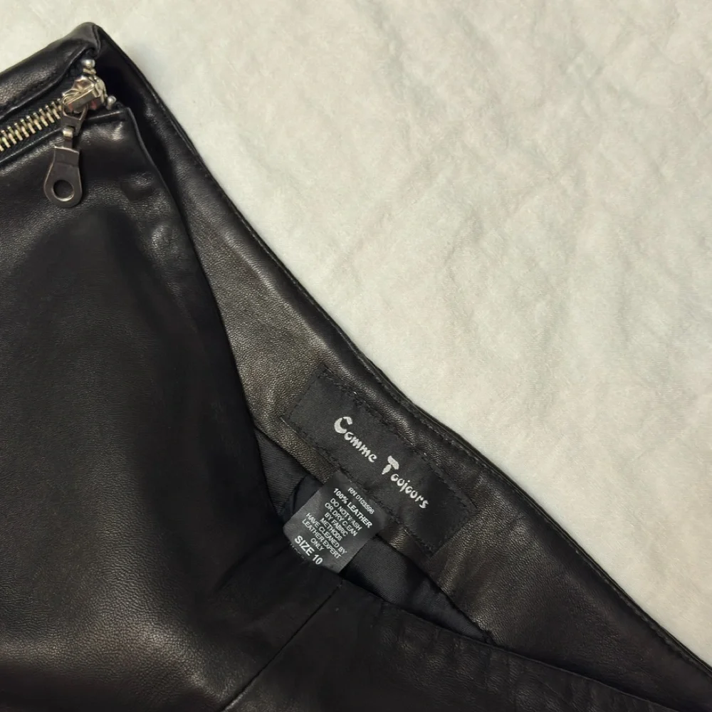 Comme Toujour Butter Soft Black Leather Trouser Pants Size 10 Grunge Indie Retro